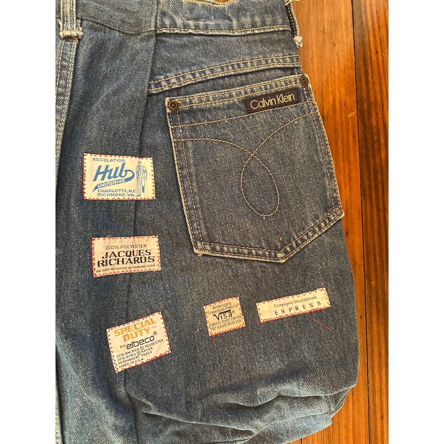 Vintage Handmade Denim / Jeans Tag Patchwork Bag Tote