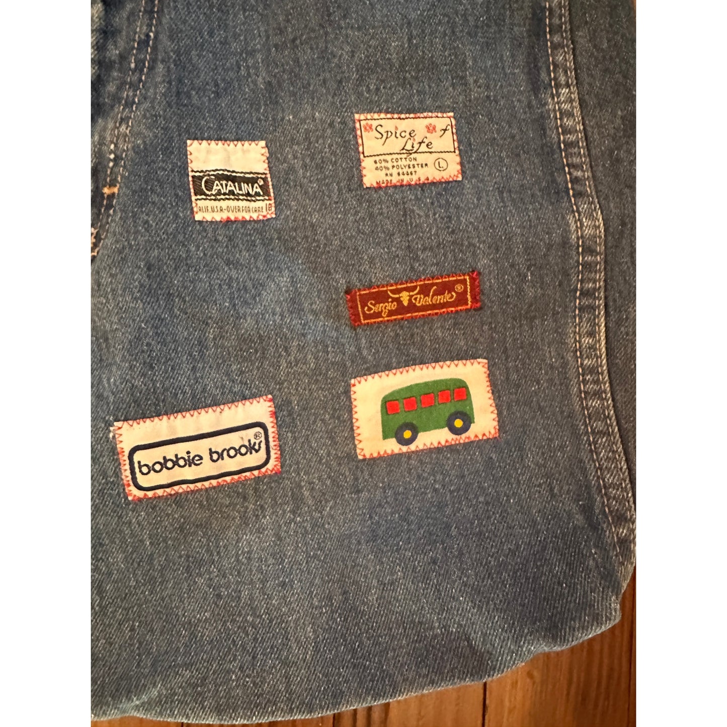 Vintage Handmade Denim / Jeans Tag Patchwork Bag Tote