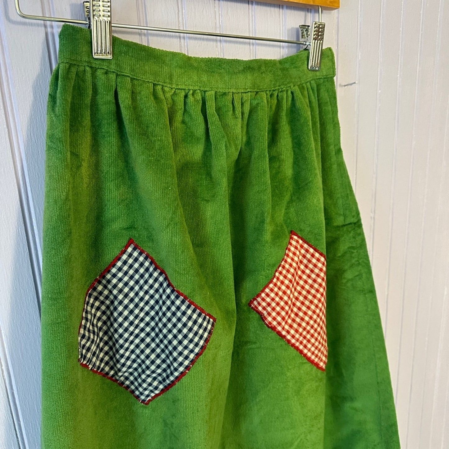 70s Juniors Lined Hippie Skirt With Appliqué
