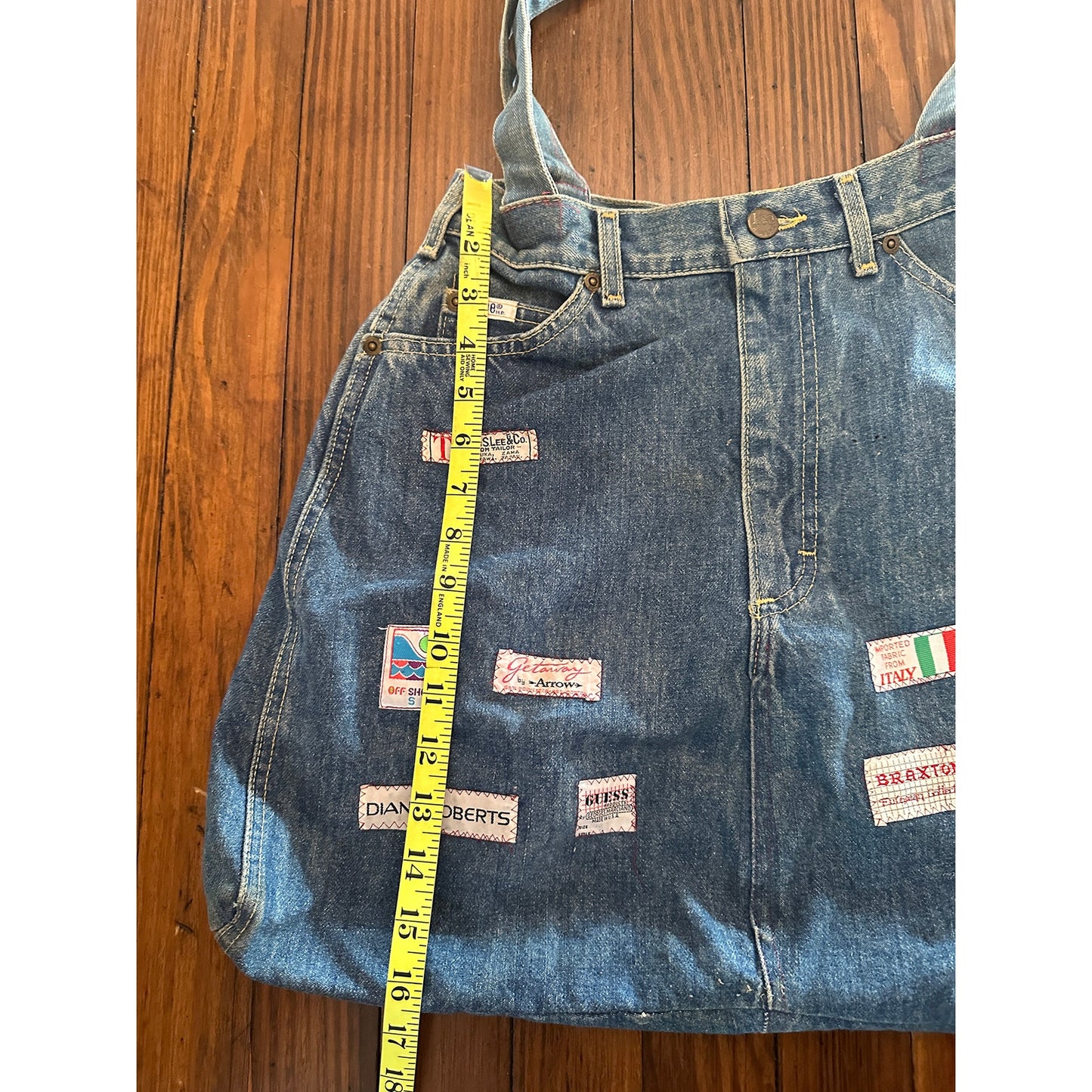 Vintage Handmade Denim / Lee Jeans Tag Patchwork Bag Tote