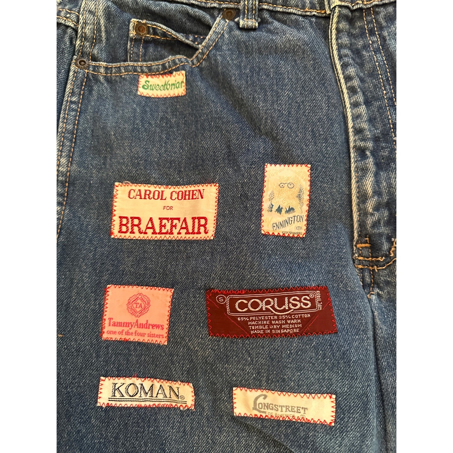 Vintage Handmade Denim / Jeans Tag Patchwork Bag Tote