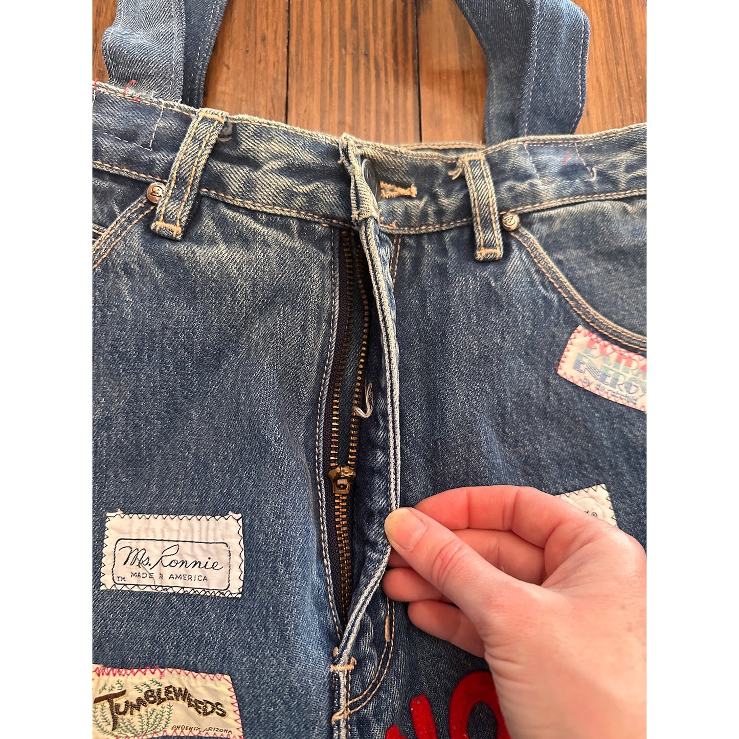 Vintage Handmade Denim / Jeans Tag Patchwork Bag Tote "NORMA"