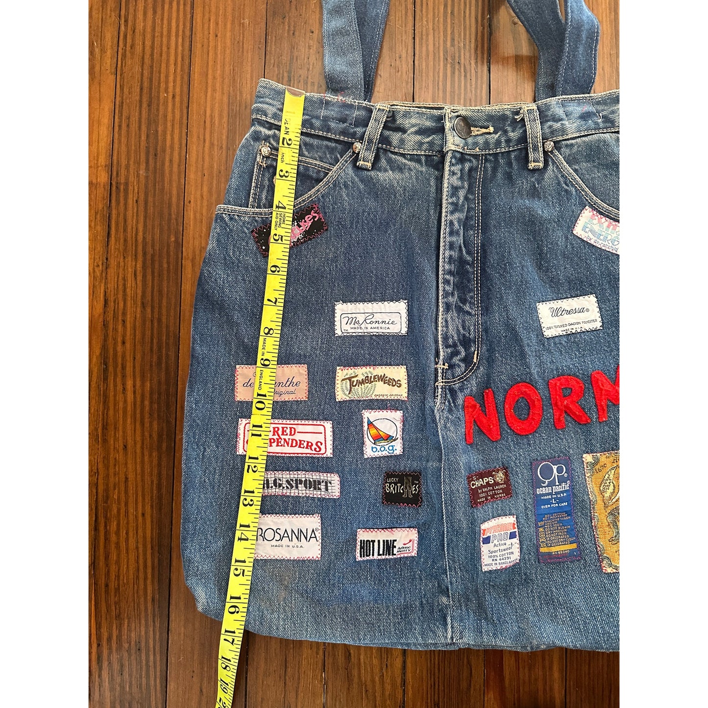 Vintage Handmade Denim / Jeans Tag Patchwork Bag Tote "NORMA"
