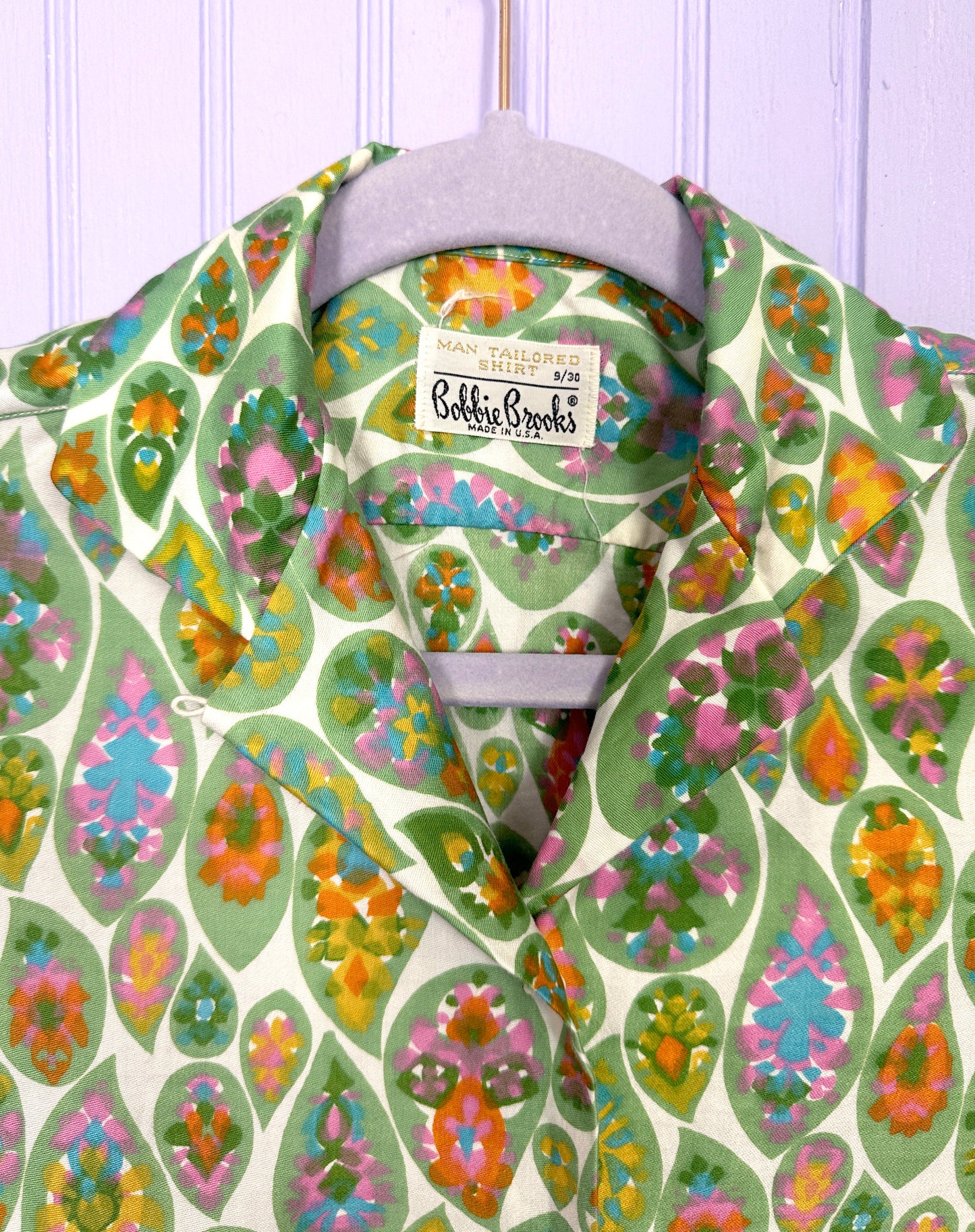 1960's Psychedelic Cotton Paisley Buttondown