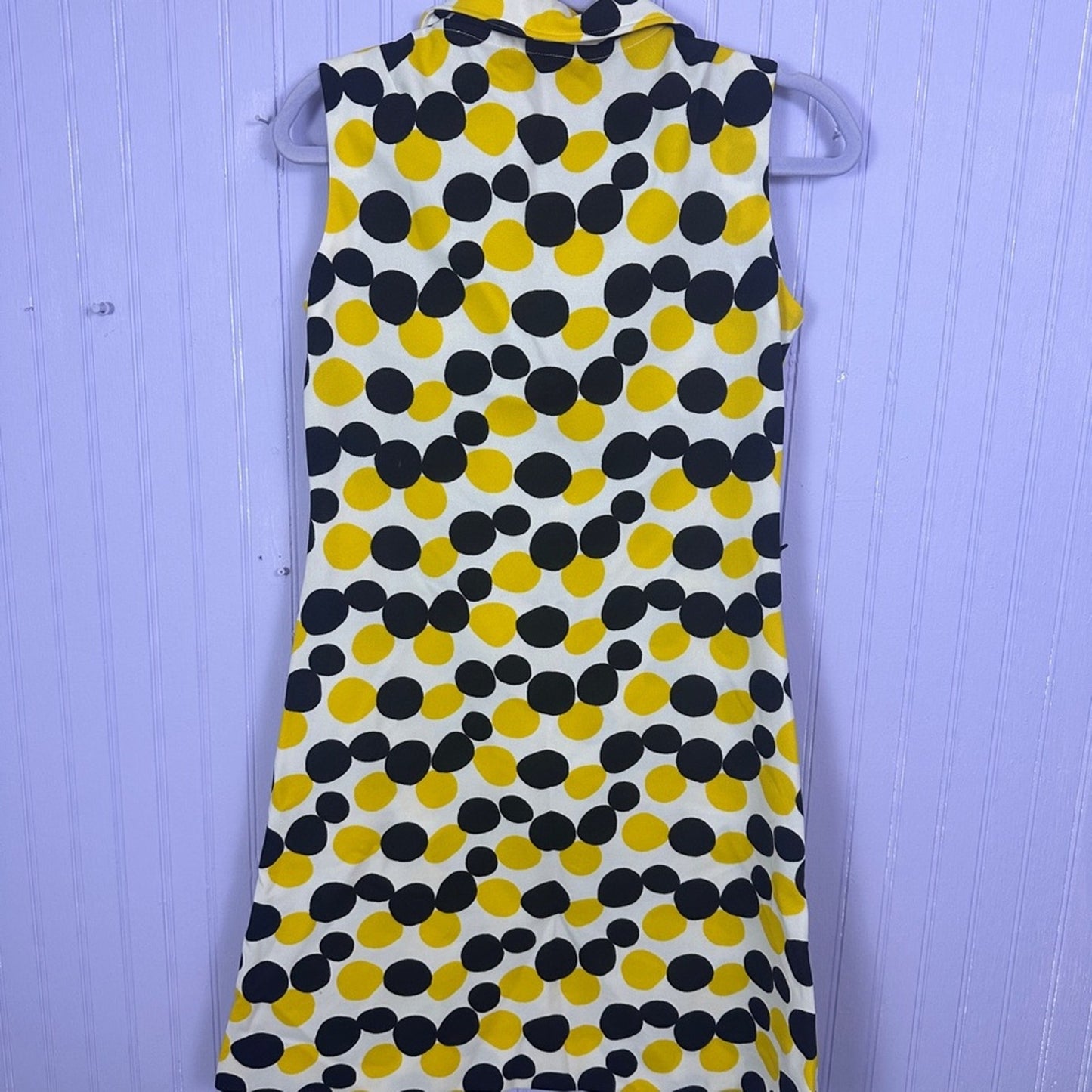 60’s Mod Polyester Mini Dress Polka Dots