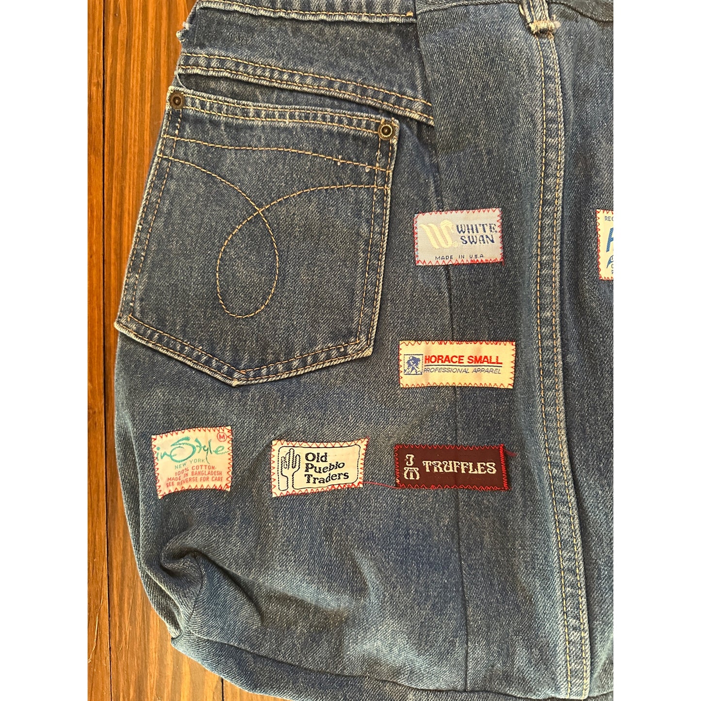 Vintage Handmade Denim / Jeans Tag Patchwork Bag Tote