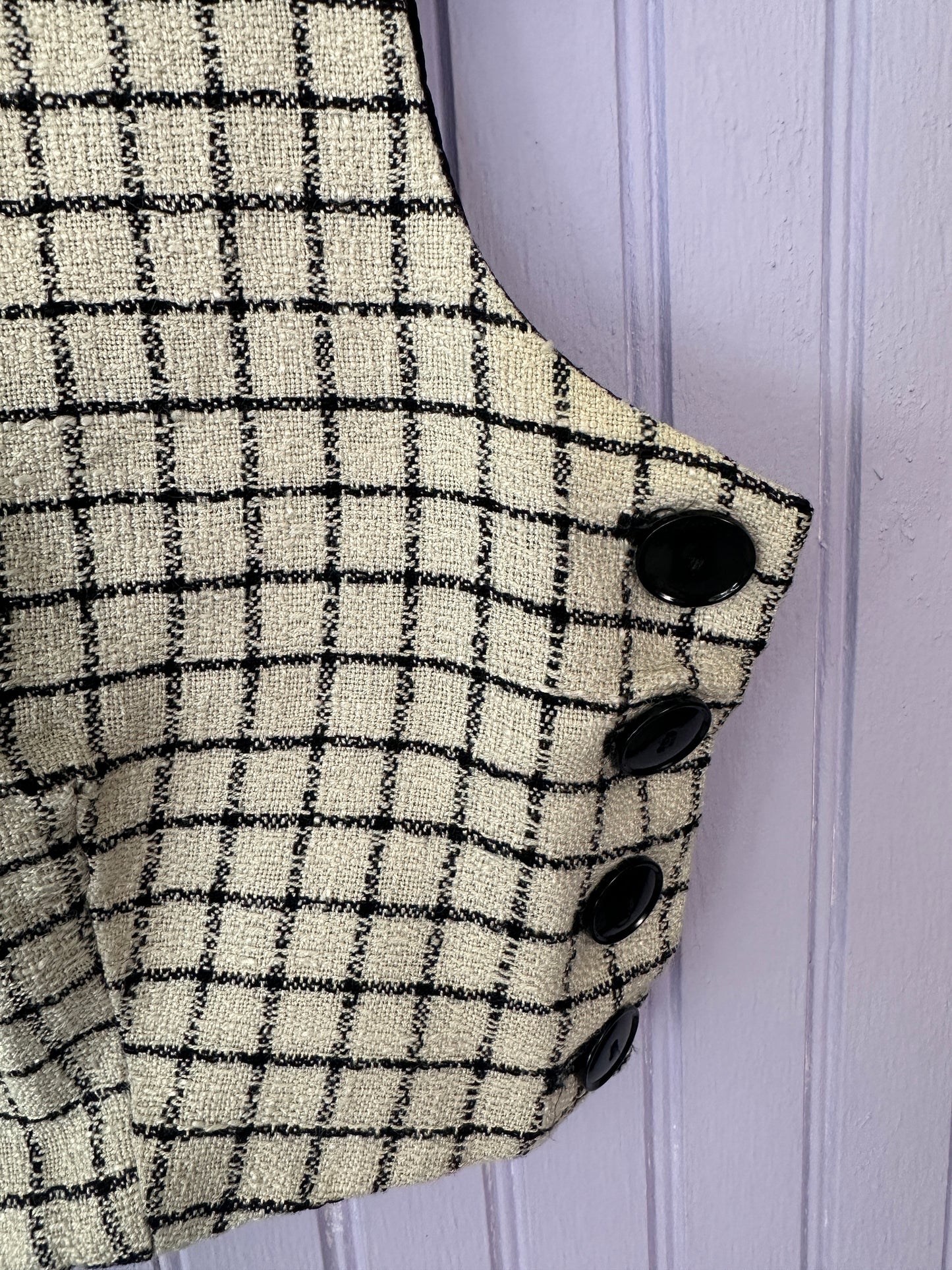 Early 1960's Button up Crop in Black and White