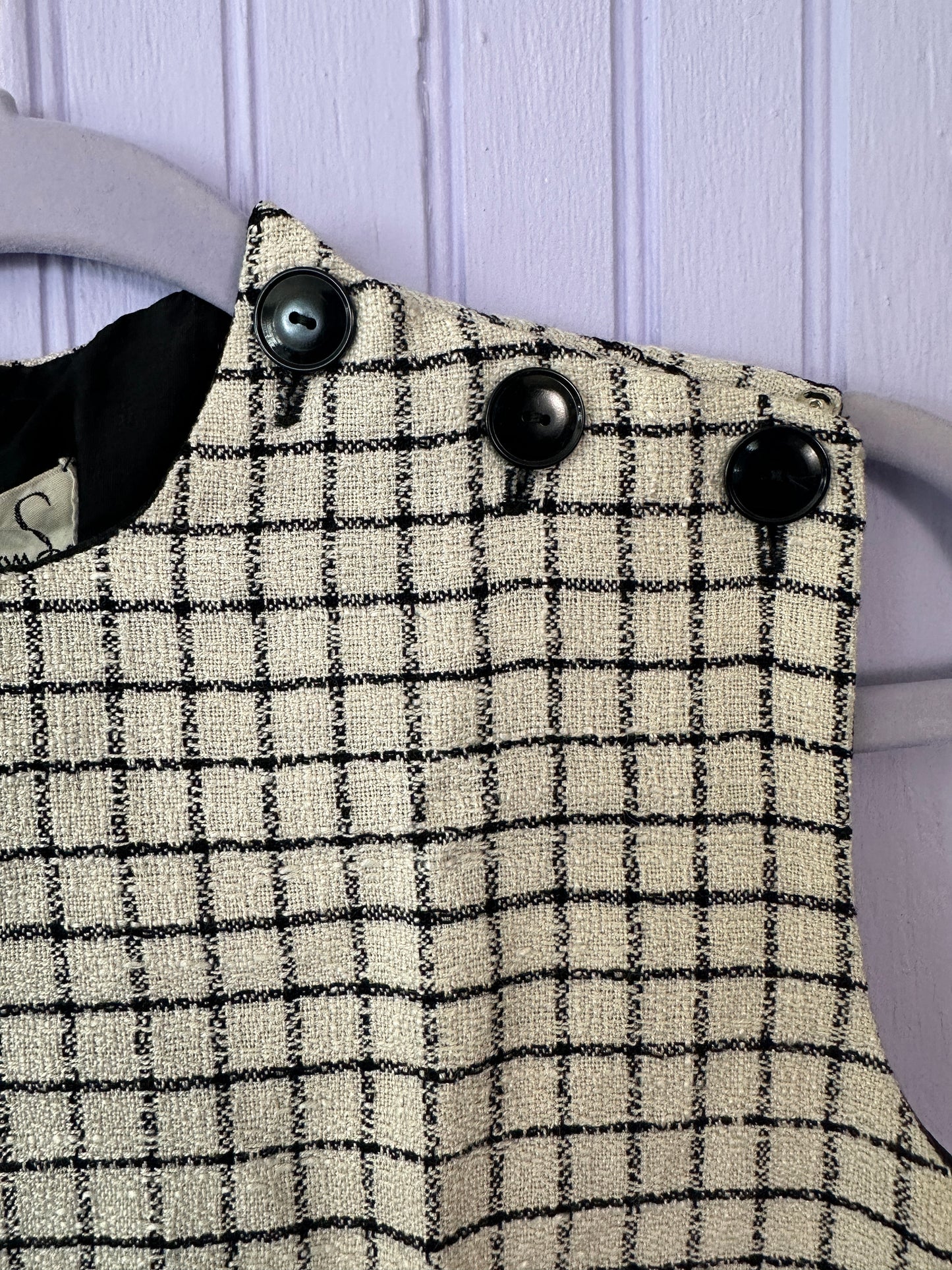 Early 1960's Button up Crop in Black and White