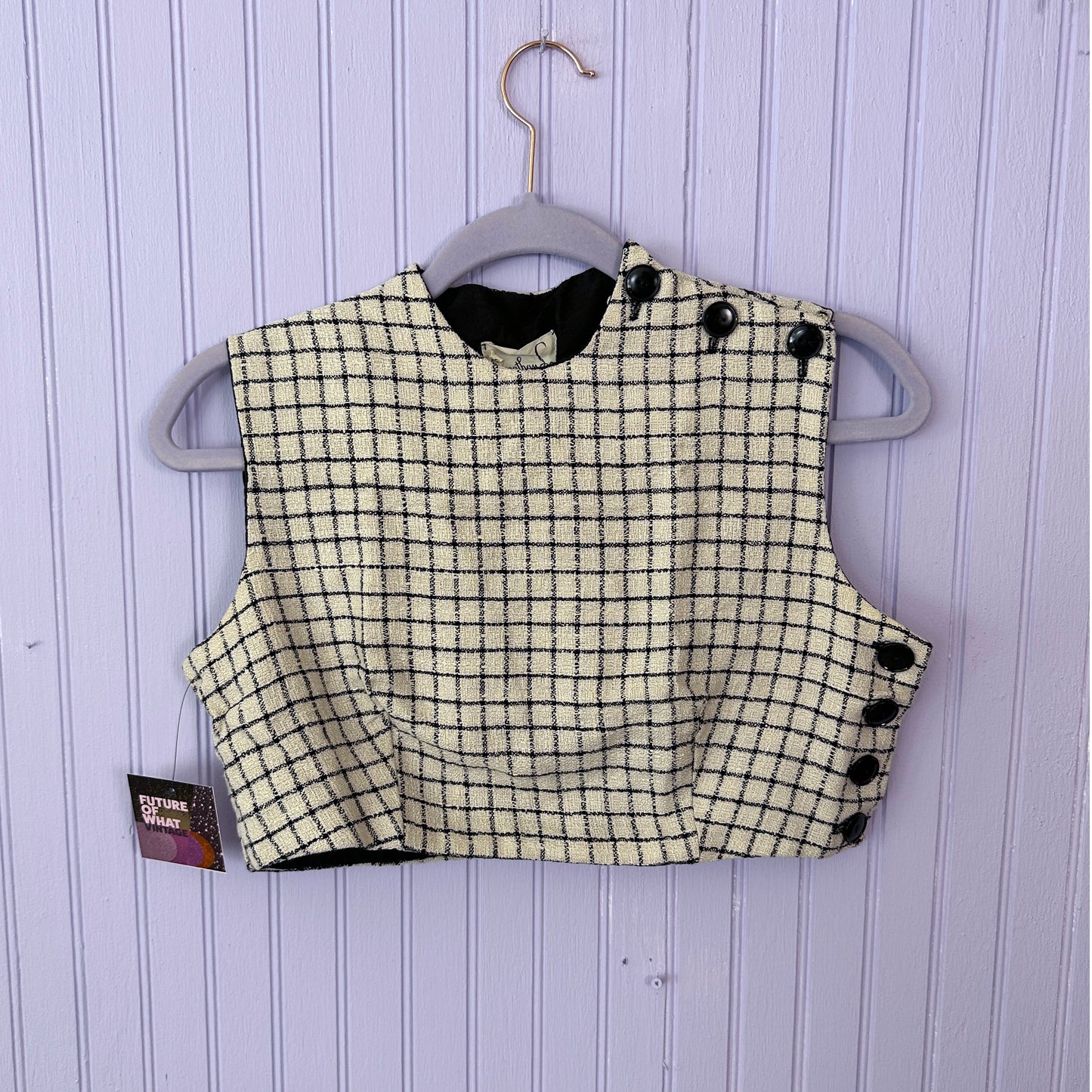 Early 1960's Button up Crop in Black and White