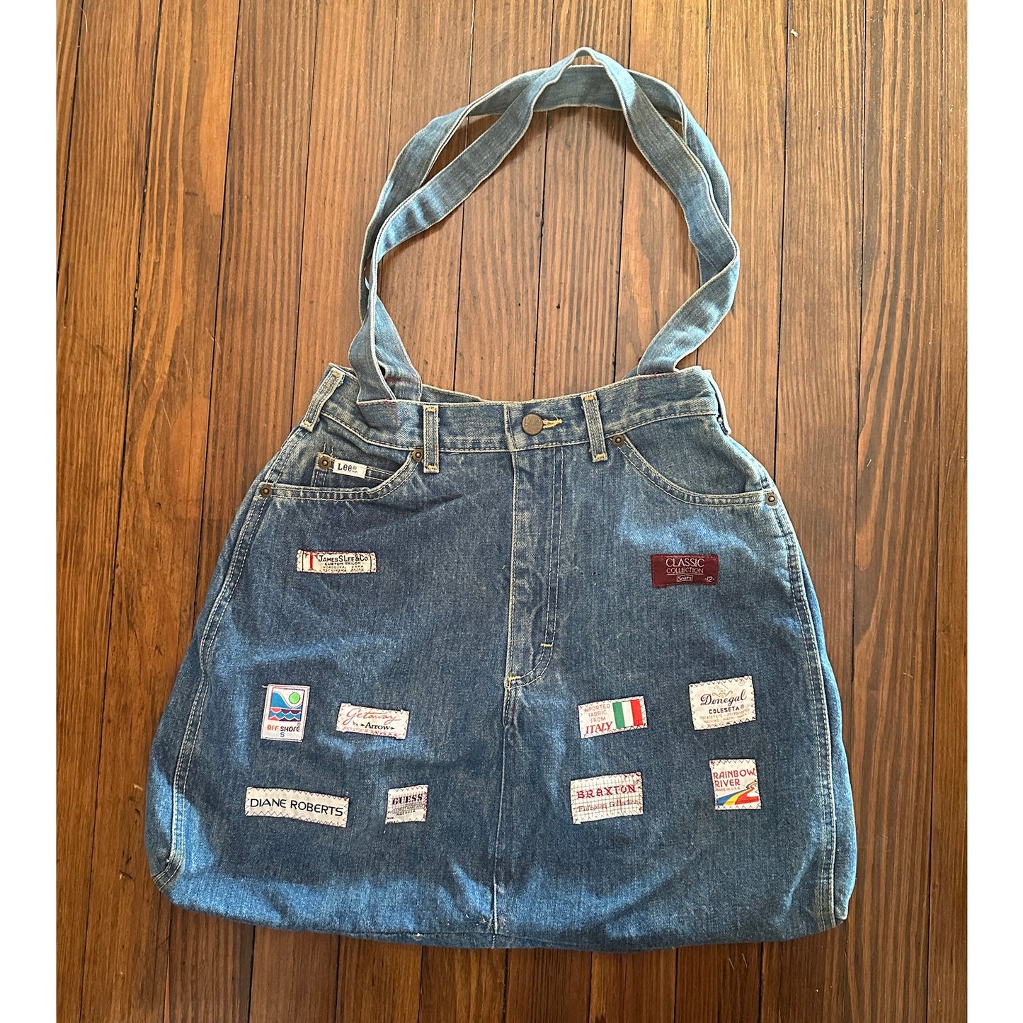Vintage Handmade Denim / Lee Jeans Tag Patchwork Bag Tote