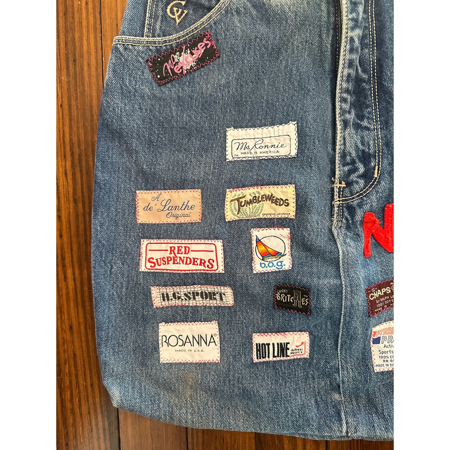 Vintage Handmade Denim / Jeans Tag Patchwork Bag Tote "NORMA"