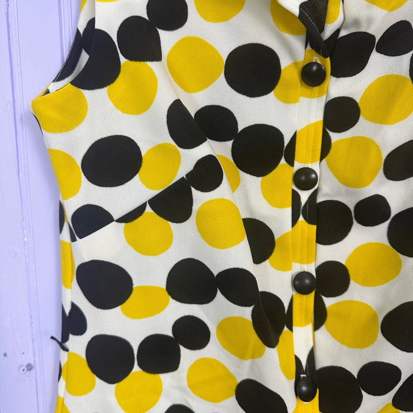 60’s Mod Polyester Mini Dress Polka Dots