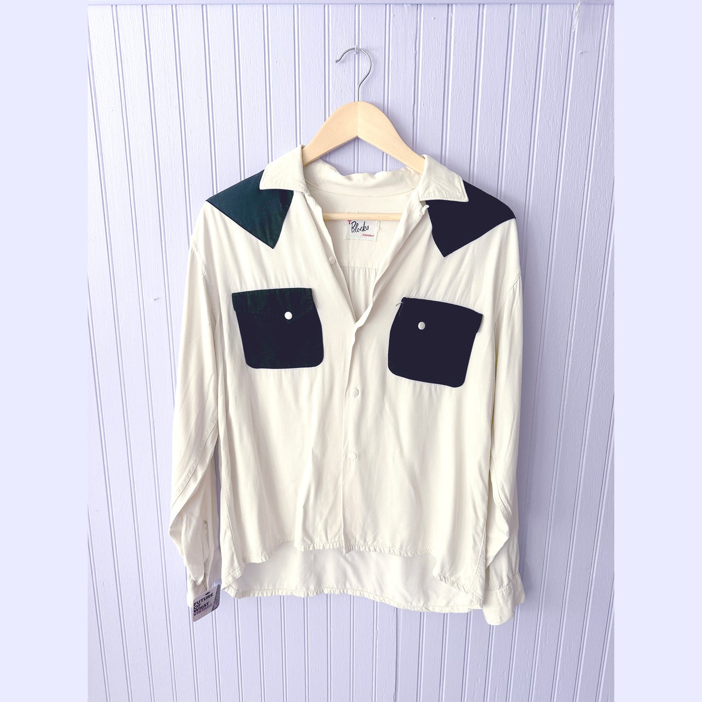 1950's Colorblock Gabardine Rockabilly Top