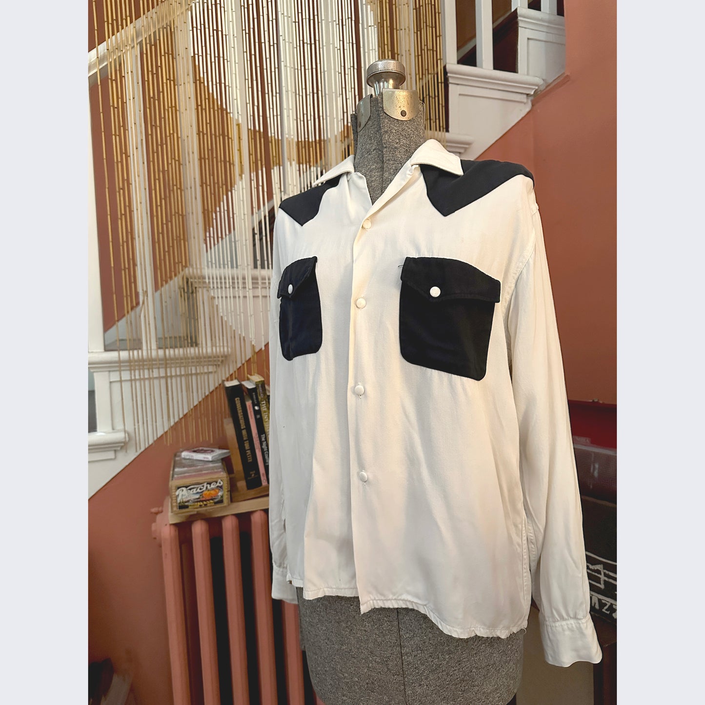1950's Colorblock Gabardine Rockabilly Top