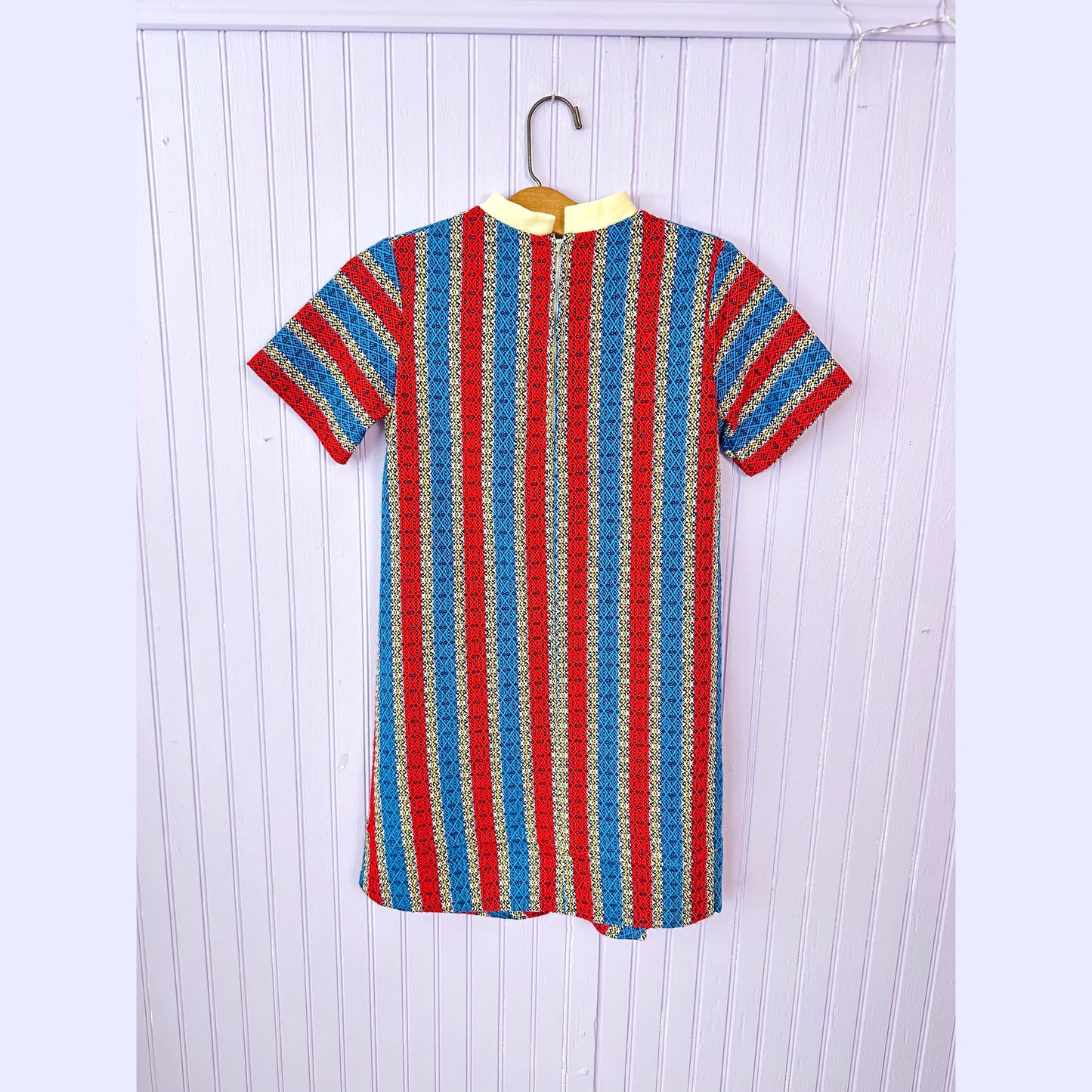 1970's Tunic Red & Blue XS