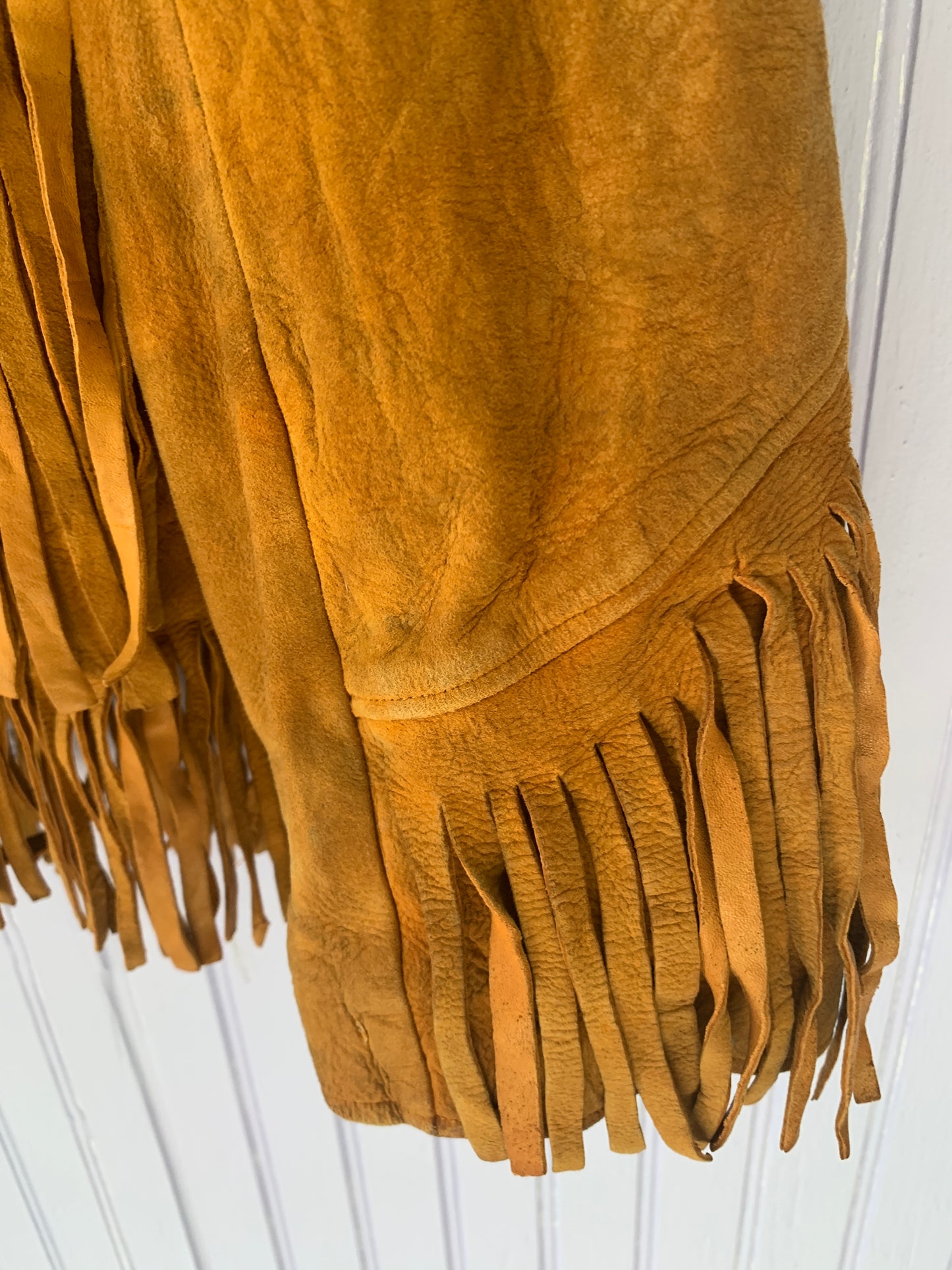 1950's Buckskin Leather Jacket with Fringe