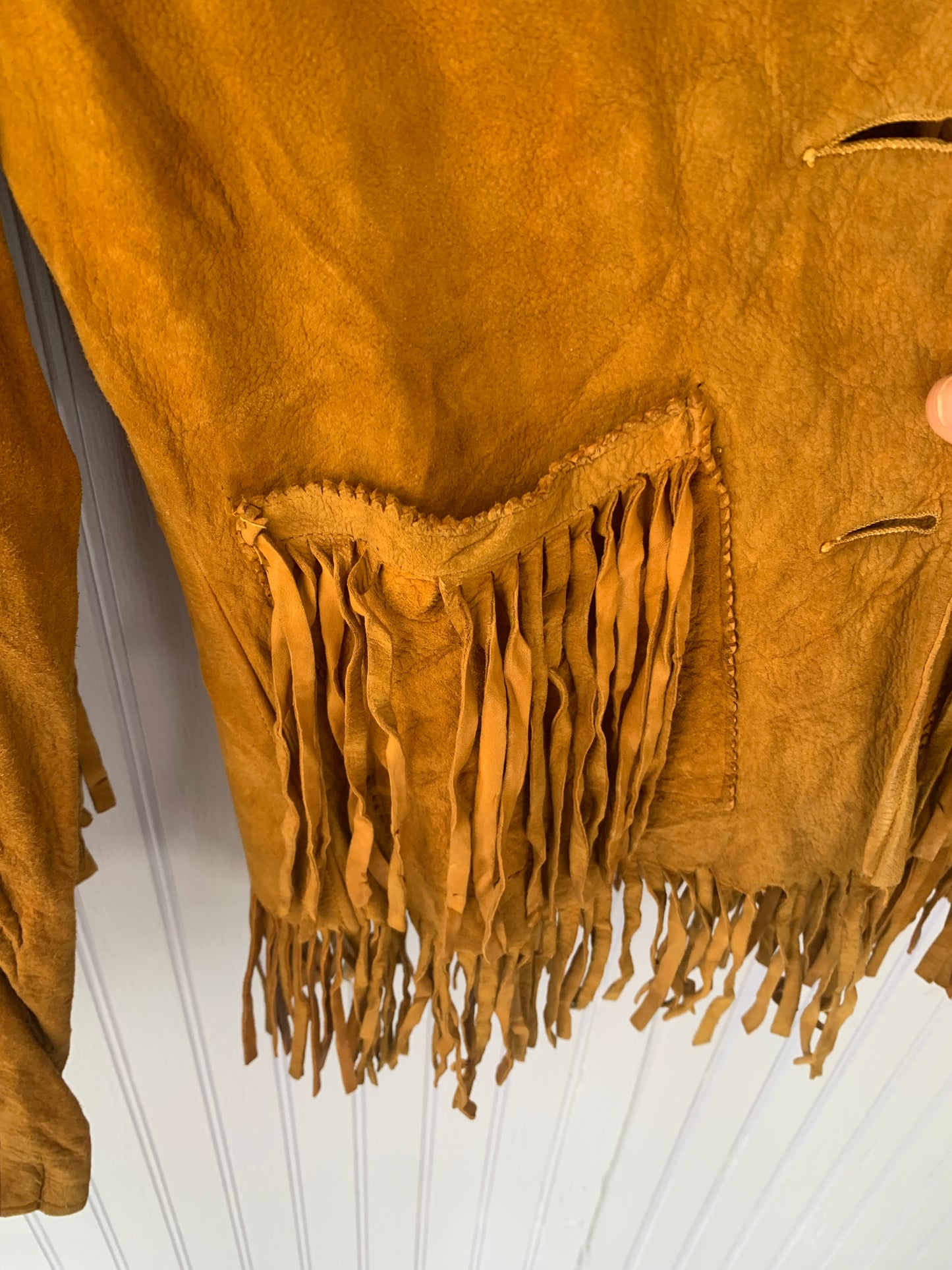 1950's Buckskin Leather Jacket with Fringe