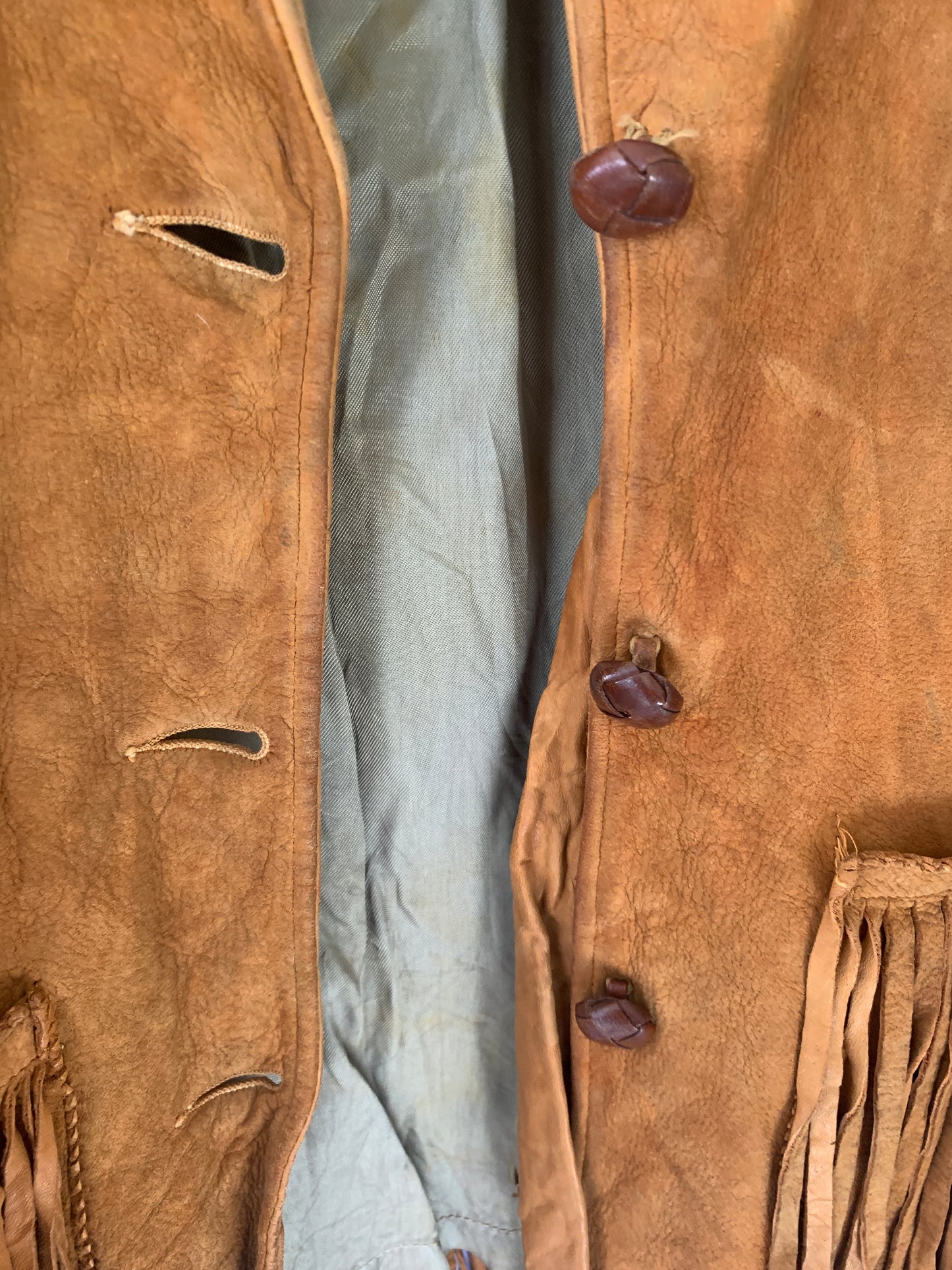 1950's Buckskin Leather Jacket with Fringe