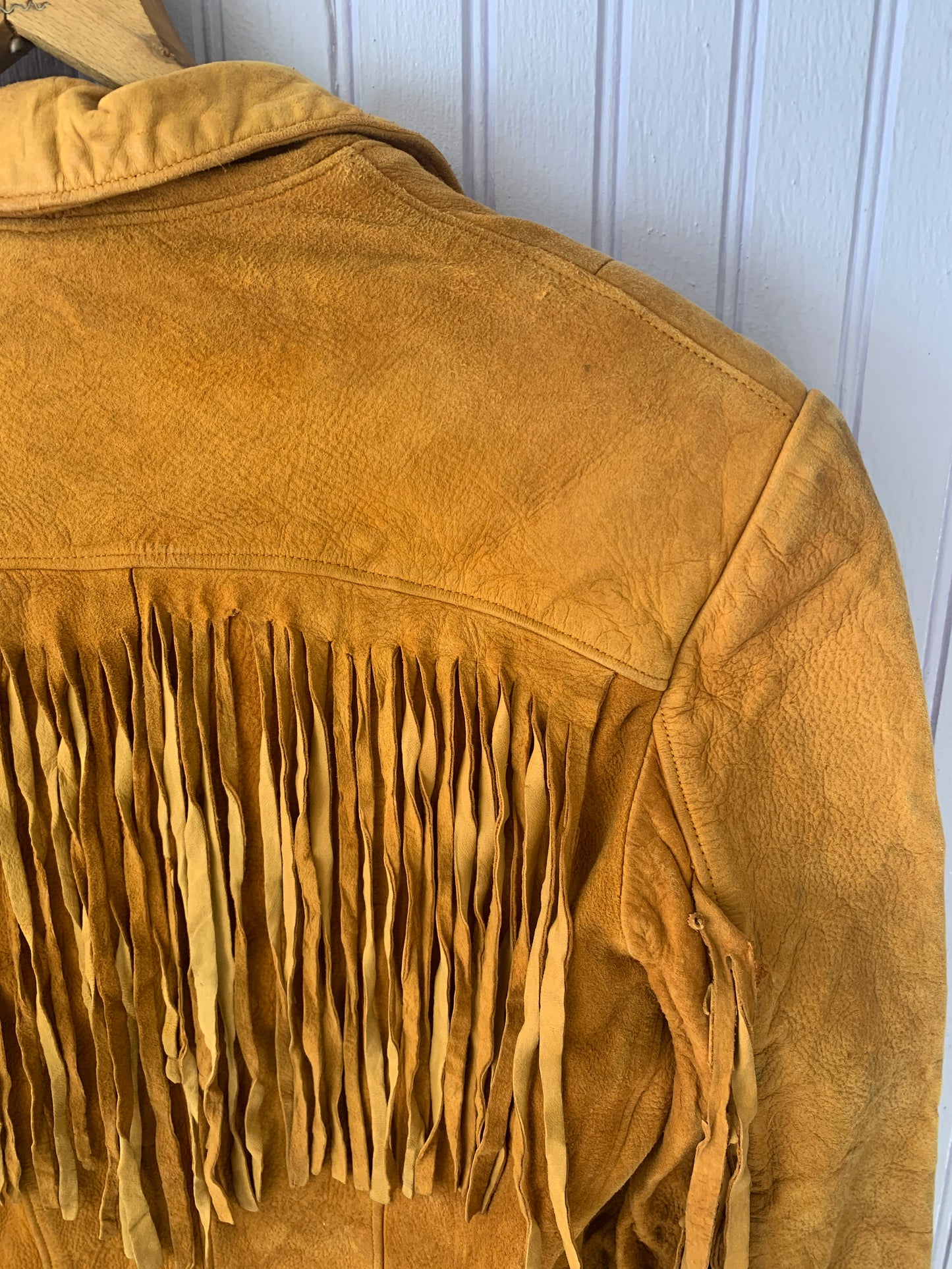 1950's Buckskin Leather Jacket with Fringe