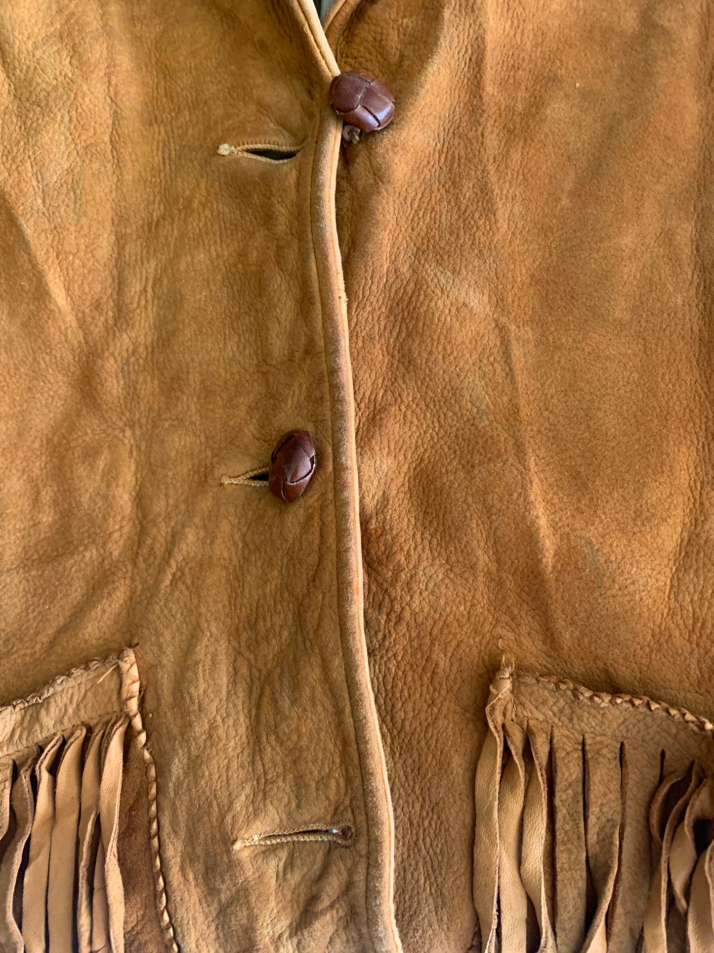 1950's Buckskin Leather Jacket with Fringe