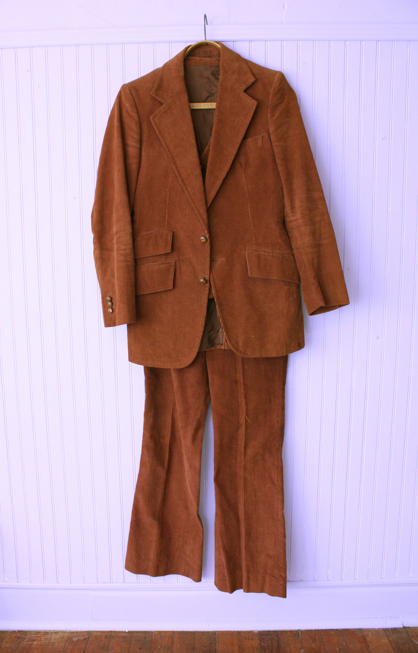 3 Piece 1970s Brown Corduroy Suit by Mercedes