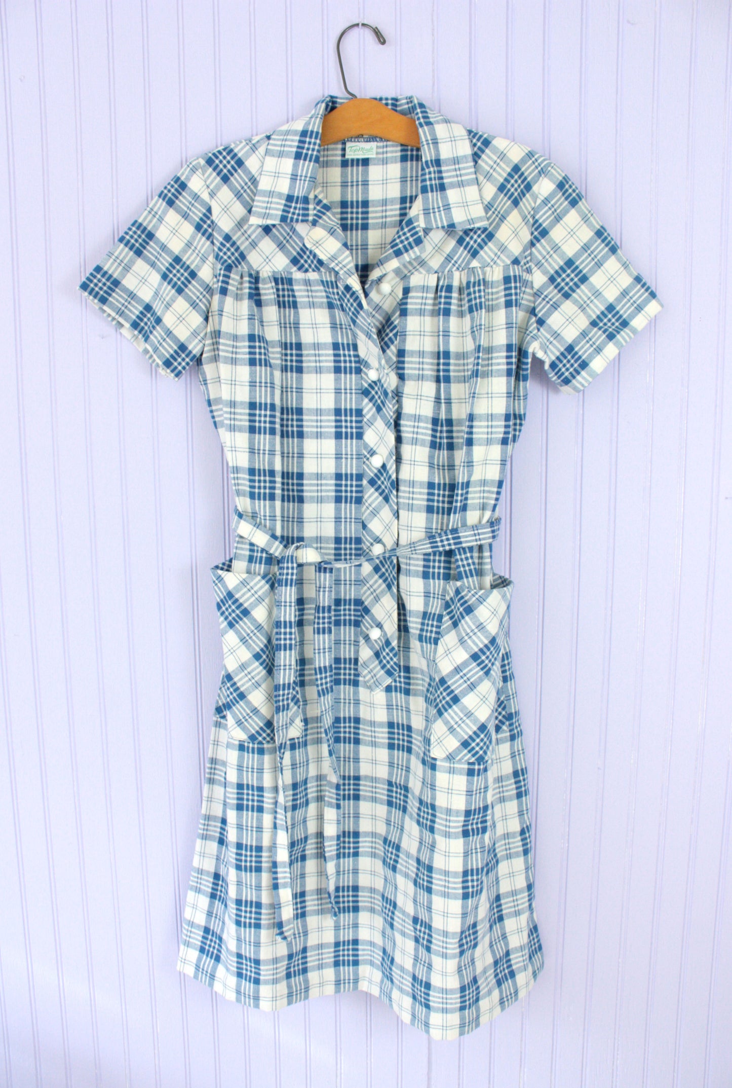 Belted Plaid Midi Shift Dress