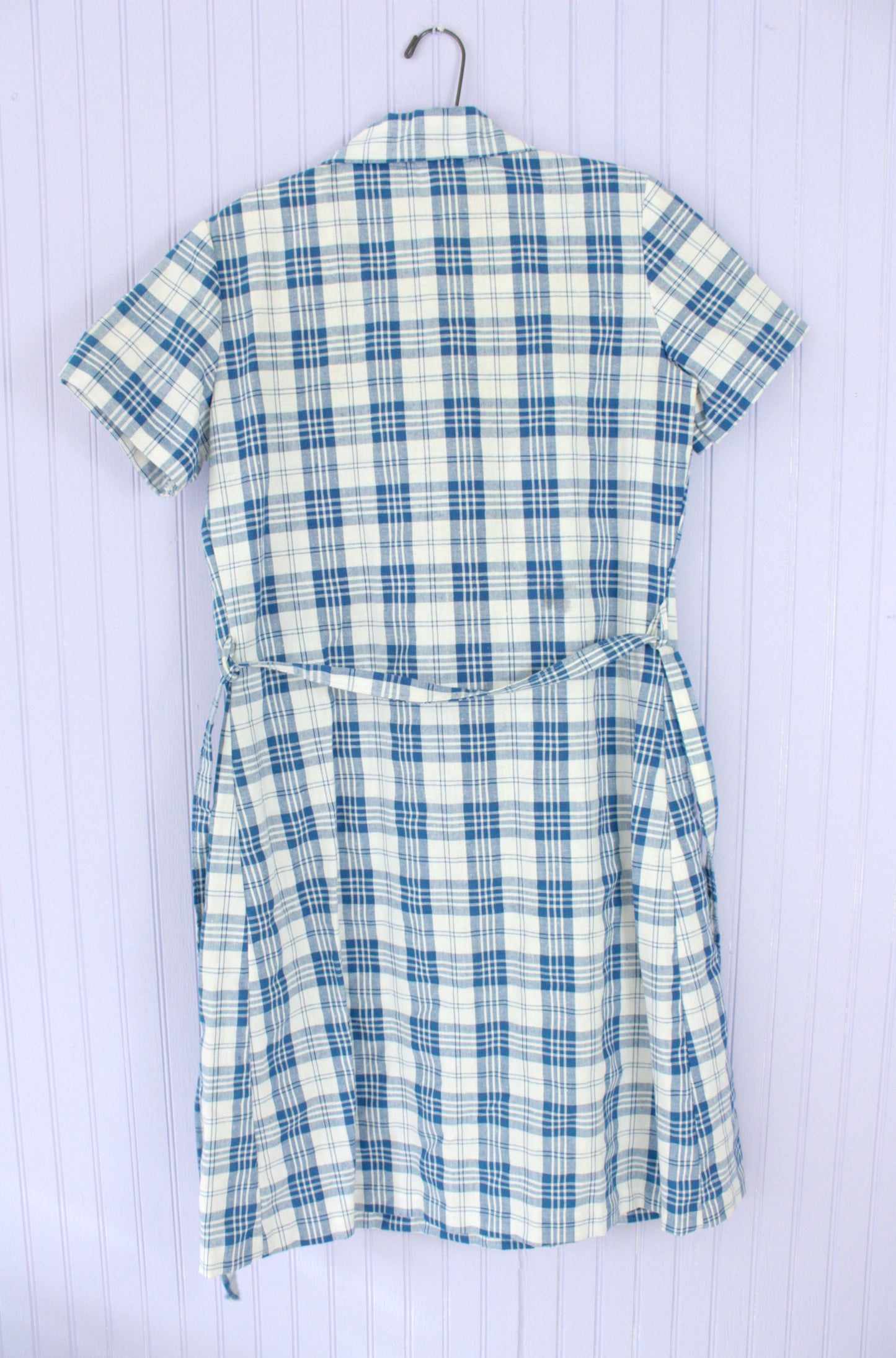 Belted Plaid Midi Shift Dress
