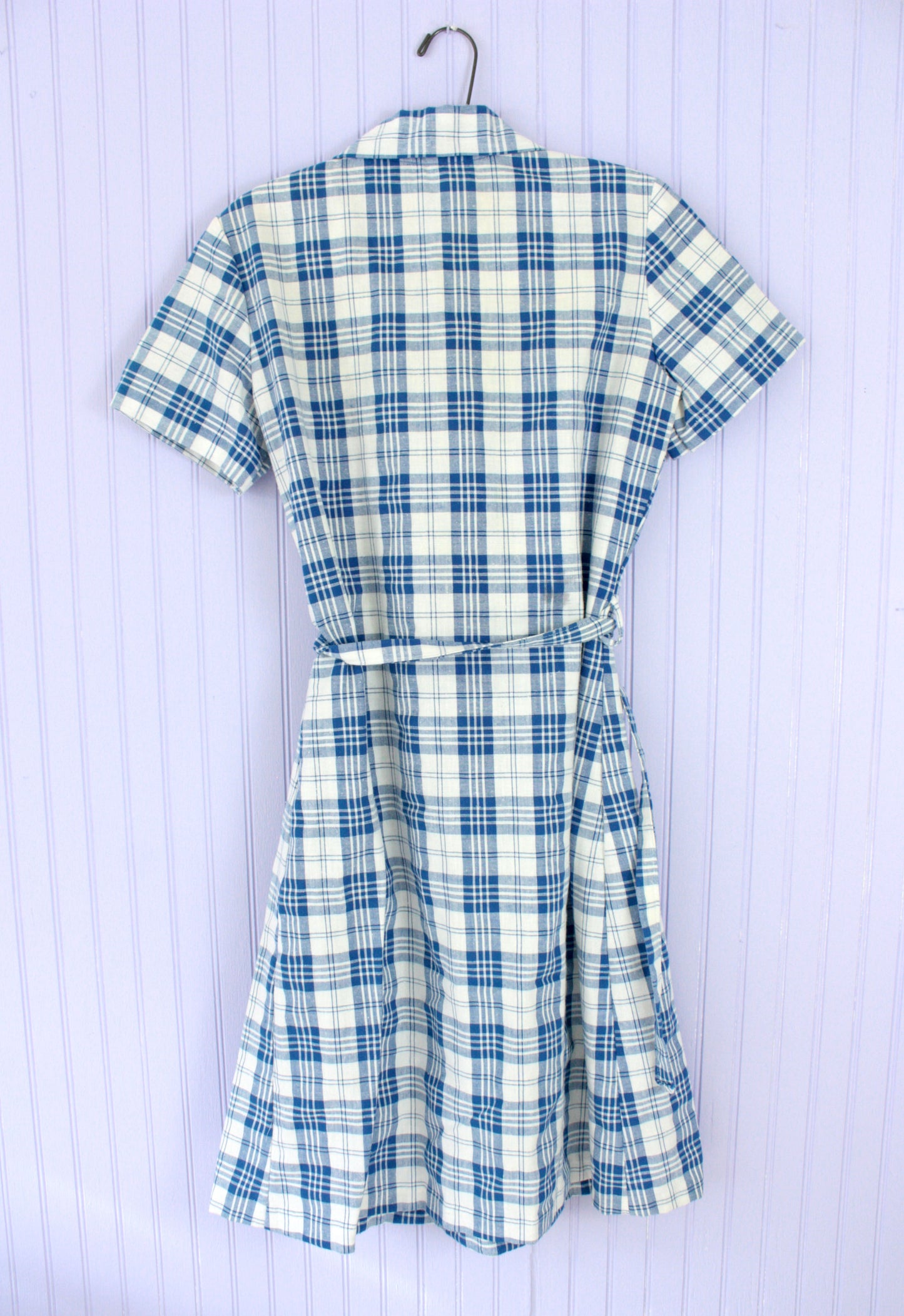 Belted Plaid Midi Shift Dress
