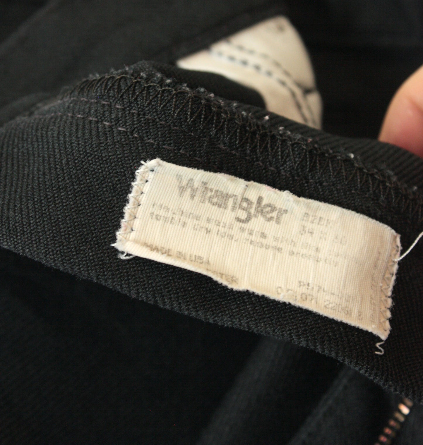 1970's Black Wrangler Wrancher Trousers Knit Pants 34" x 30"