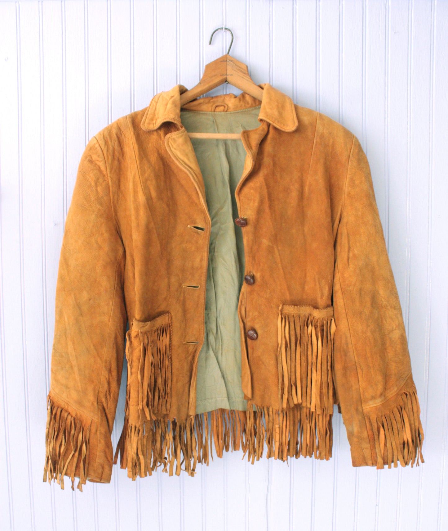 1950's Buckskin Leather Jacket with Fringe