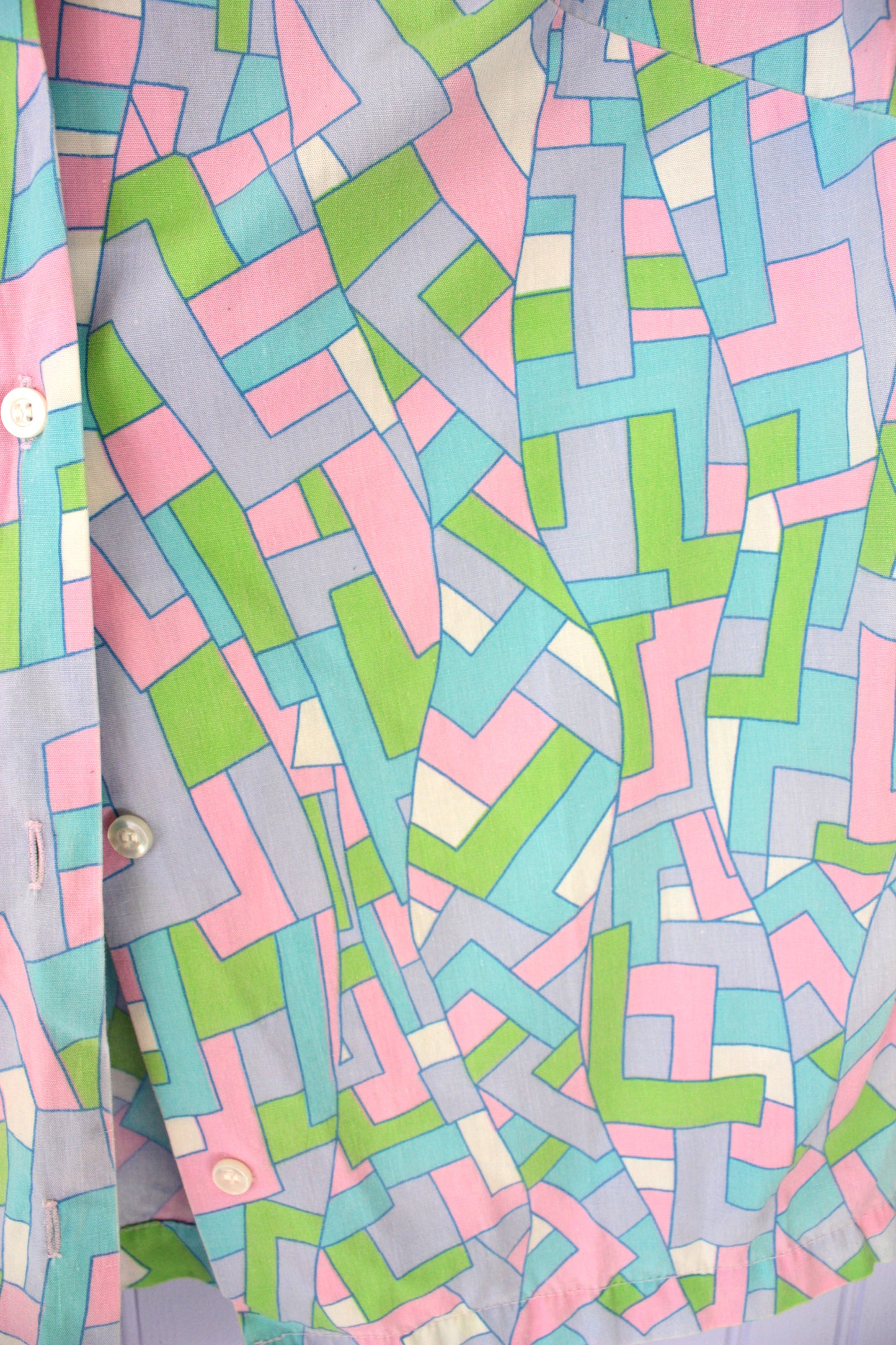 1960's Sleeveless Pink and Green Top