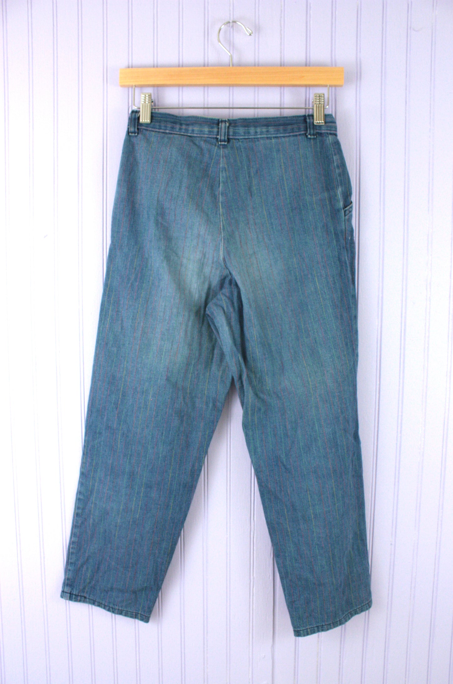 70s Striped Denim Jeans Multicolor 26x23