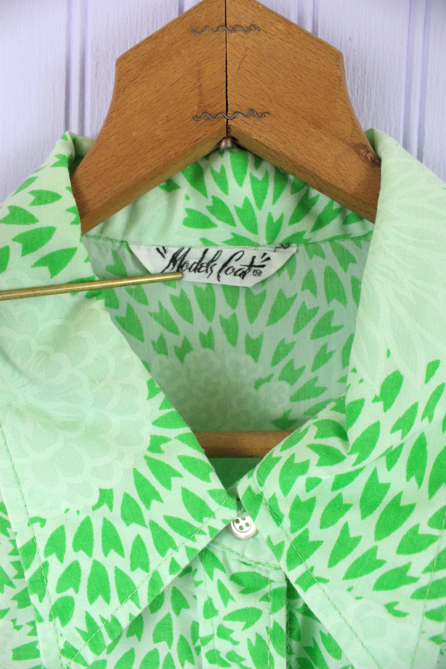 Green Floral House Coat 1960's Dress