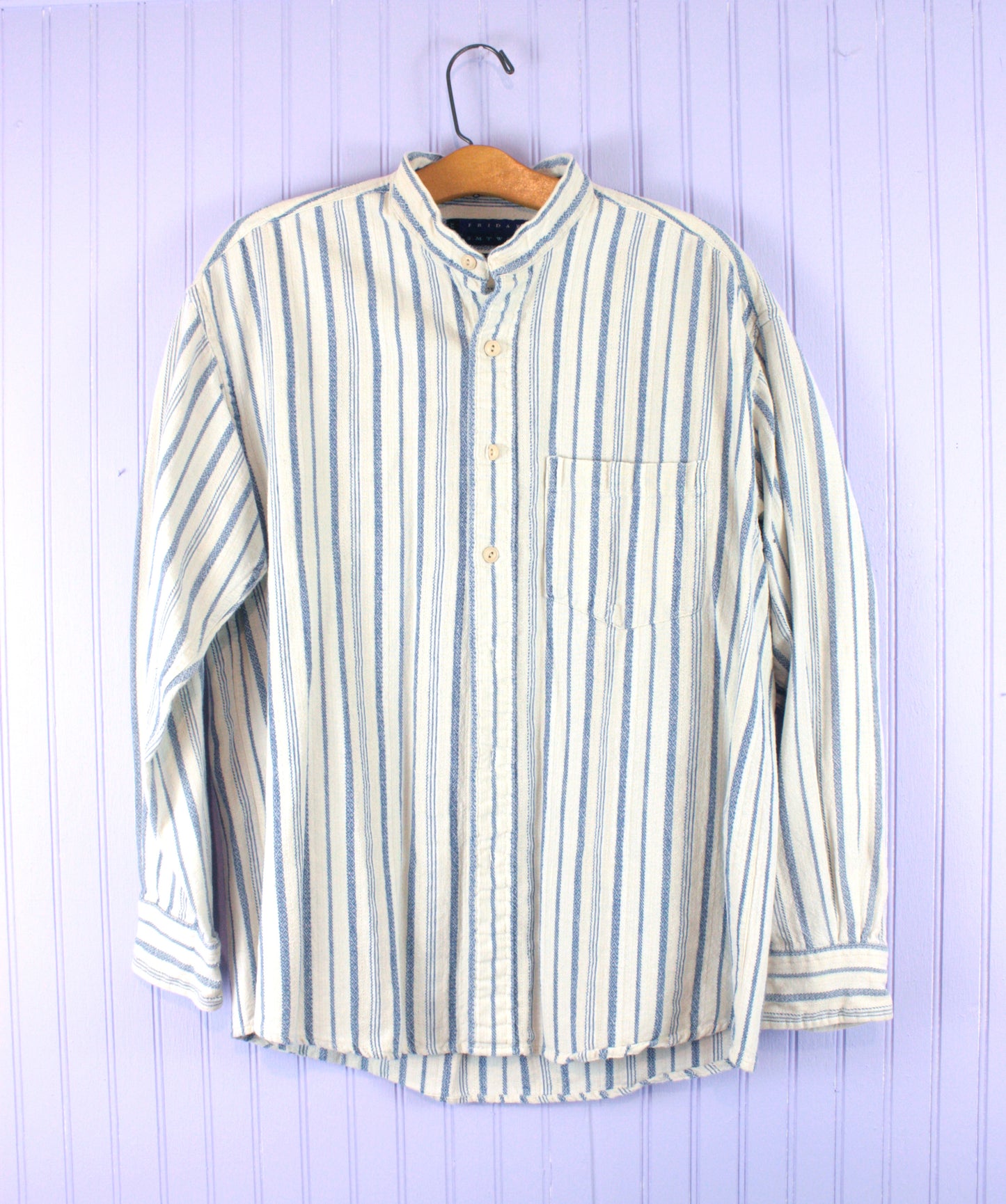 Blue and off-white cotton longsleeve