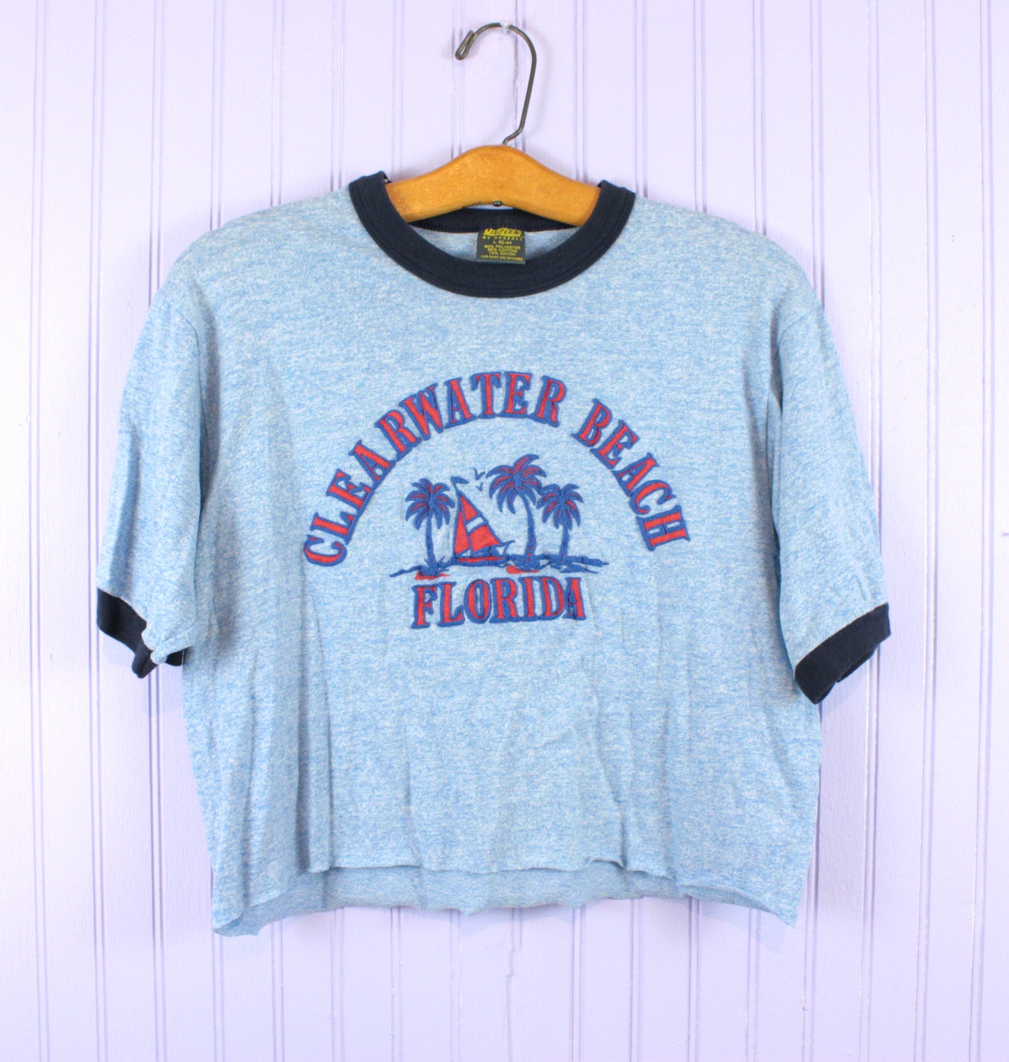 Clearwater Beach Florida Cropped Ringer Tee