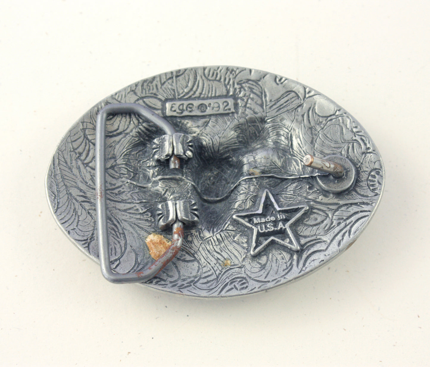 90's Silver tone Ram's Head Belt Buckle