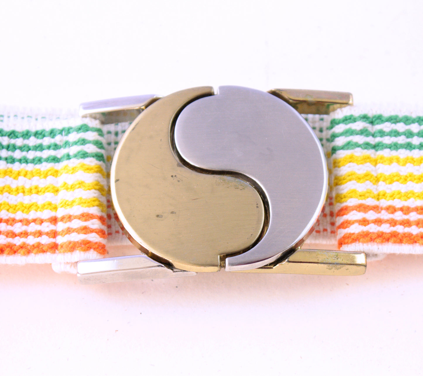 Yin Yang Gold & Silver Cinch Belt Bright Colors