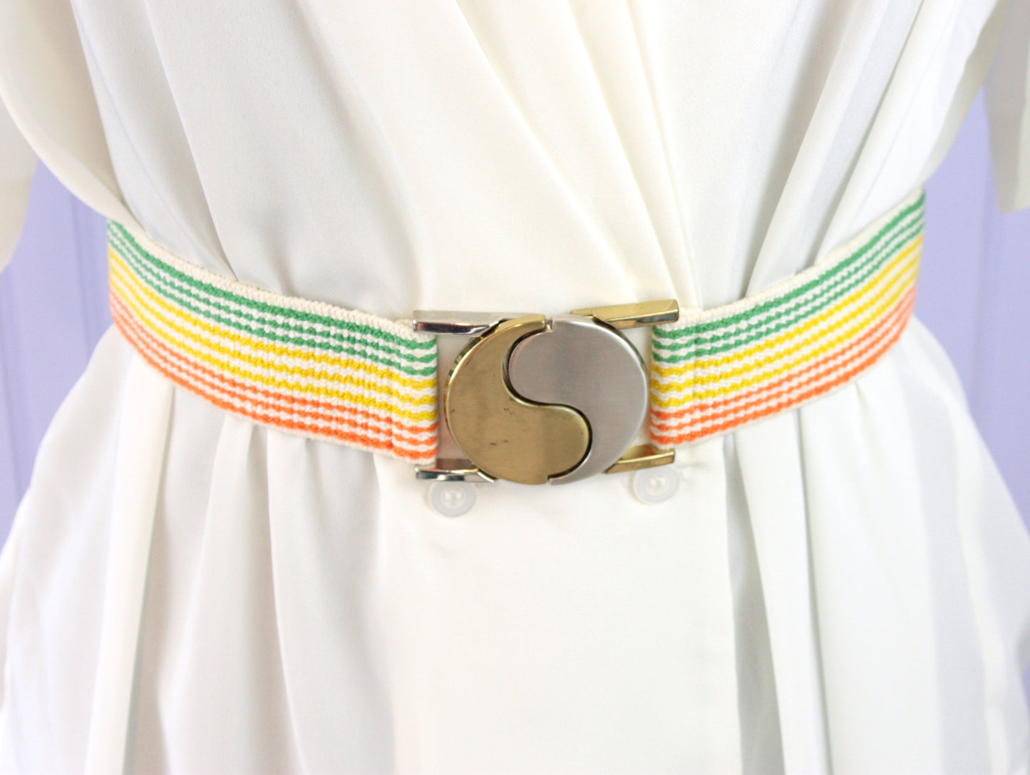 Yin Yang Gold & Silver Cinch Belt Bright Colors