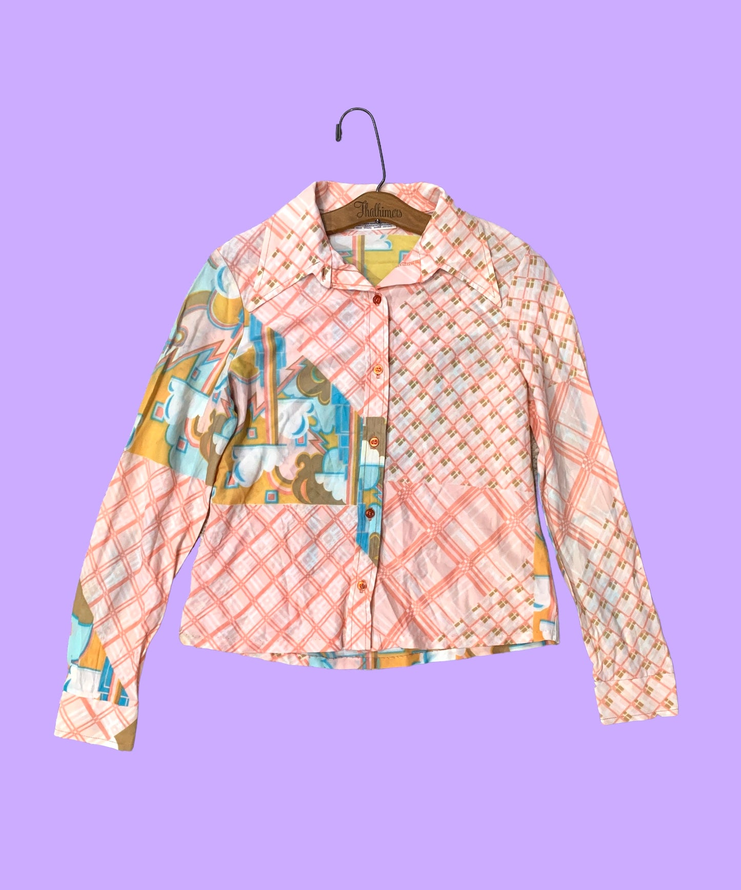 1970s Psychedelic Buttondown XS