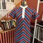 1970's Tunic Red & Blue XS