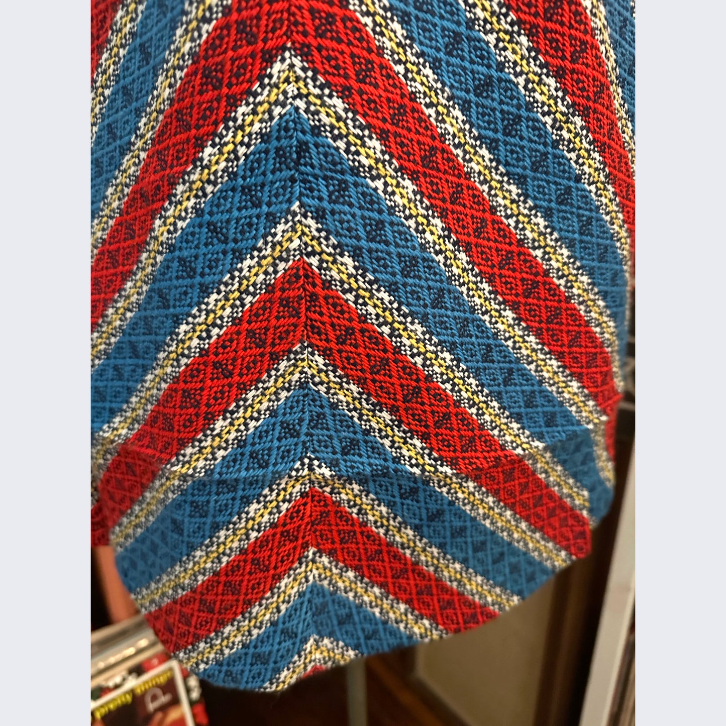 1970's Tunic Red & Blue XS