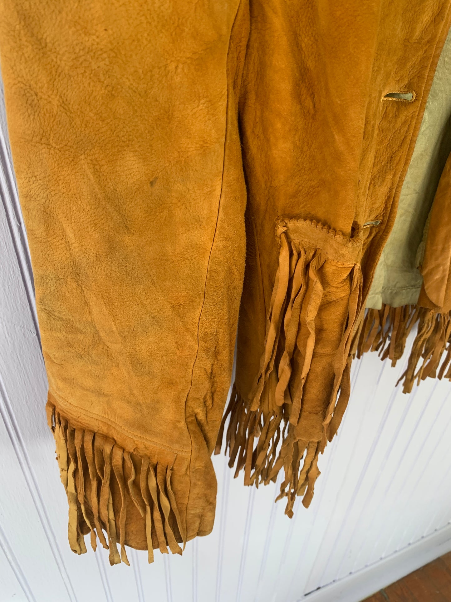 1950's Buckskin Leather Jacket with Fringe