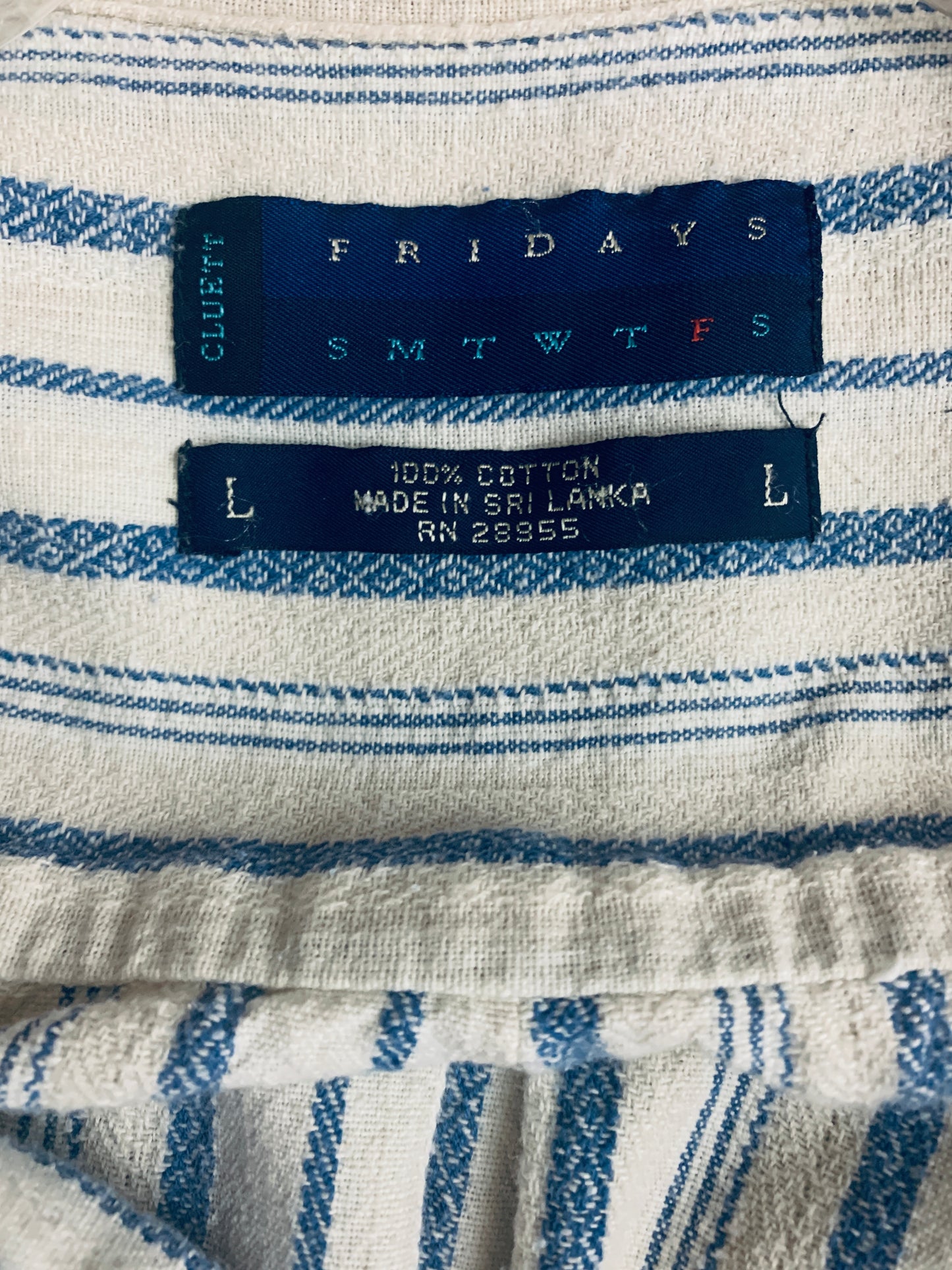 Blue and off-white cotton longsleeve