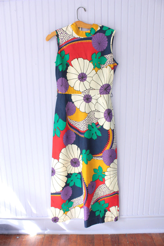 1960s Floral Maxi Dress