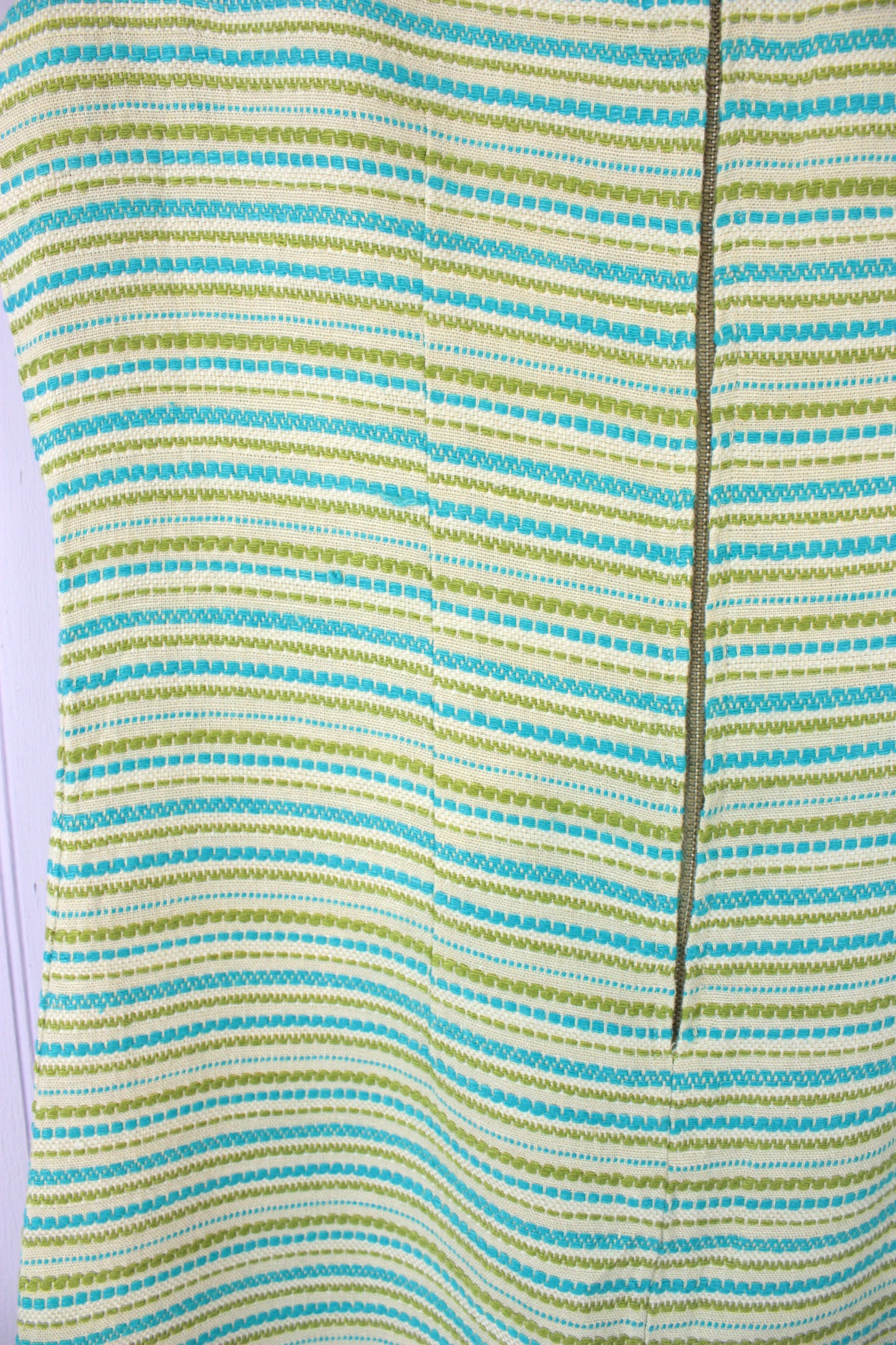 60s Striped Embroidered Mini Dress