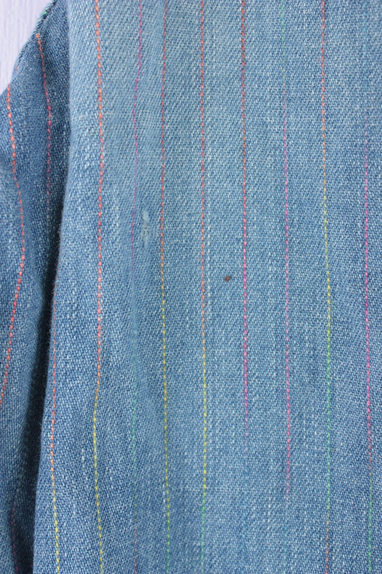 70s Striped Denim Jeans Multicolor 26x23