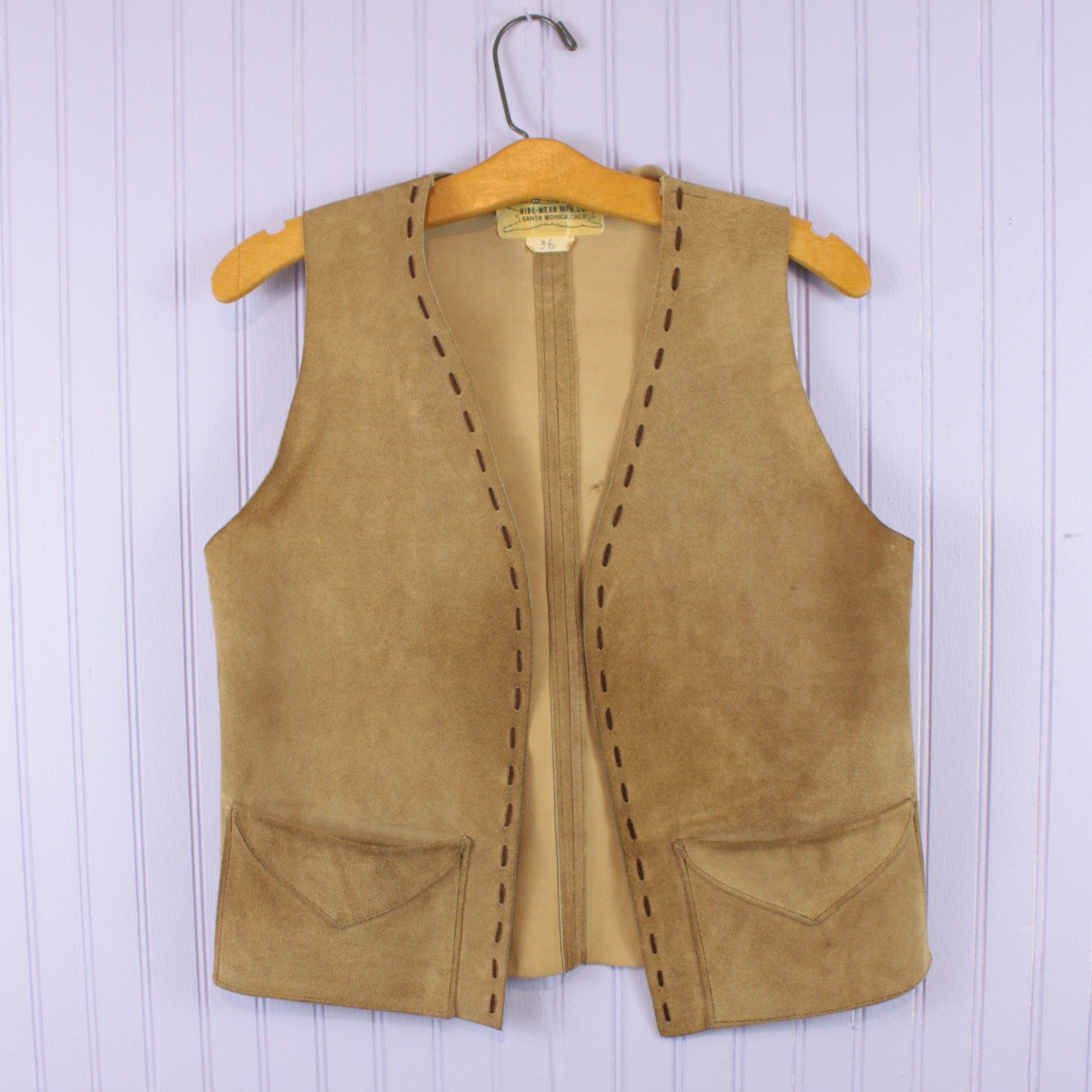 Leather Rawhide Vest 1970's