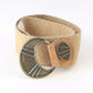 Vintage Woven Natural Belt with large Buckle