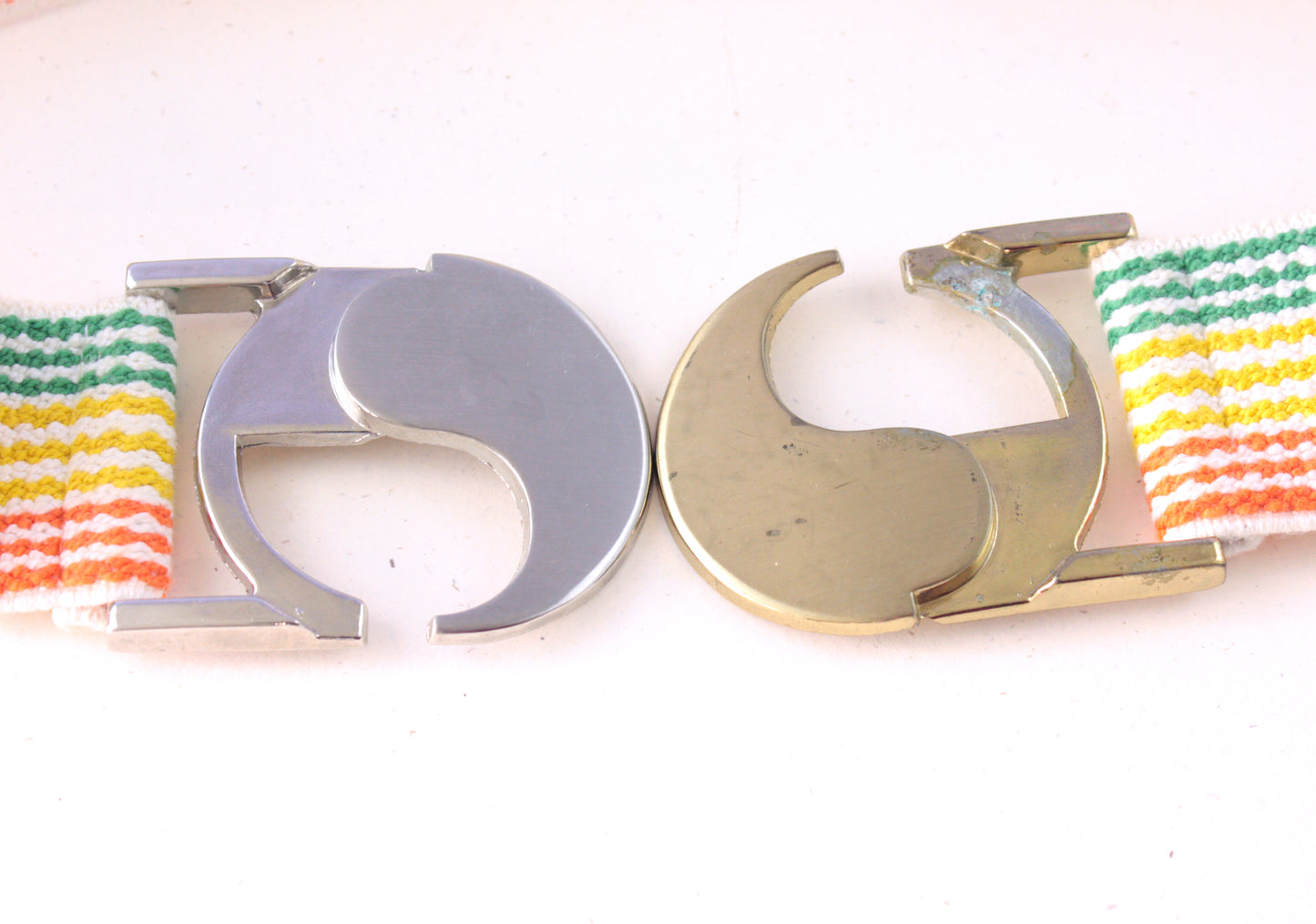 Yin Yang Gold & Silver Cinch Belt Bright Colors